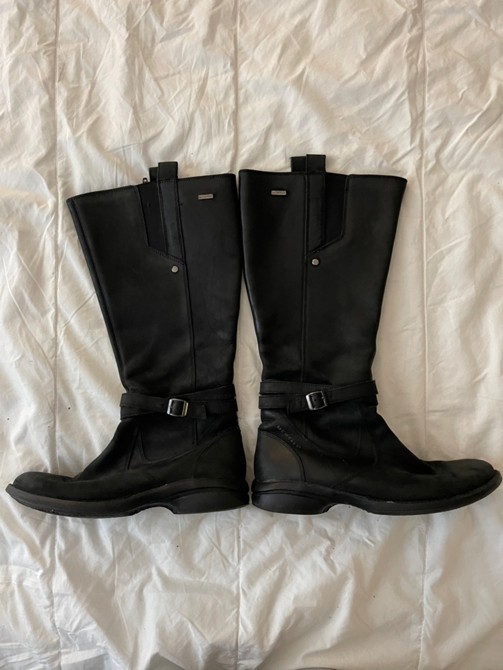 Merrell Women's Mid-Calf Waterproof Leather Buckle Riding Boots